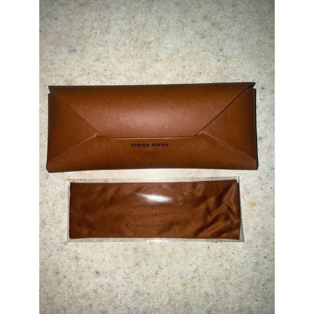 Tomas Maier Brown Envelope Soft Glasses Case & Cleaning Cloth